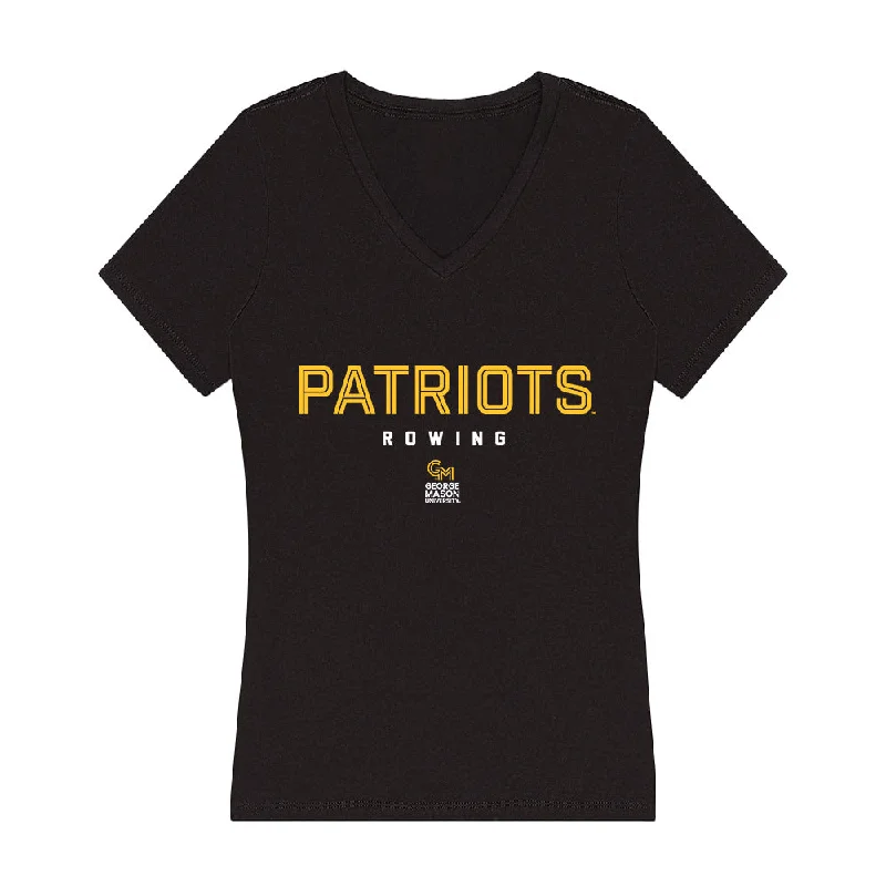 GMU - NCAA Women's Rowing : Anabela Shearer - Women's V-Neck T-Shirt-- Fitted T-Shirt Seamless Stretchy GMU - NCAA Women's Rowing : Anabela Shearer - Women's V-Neck T-Shirt-- Fitted T-Shirt Seamless Stretchy