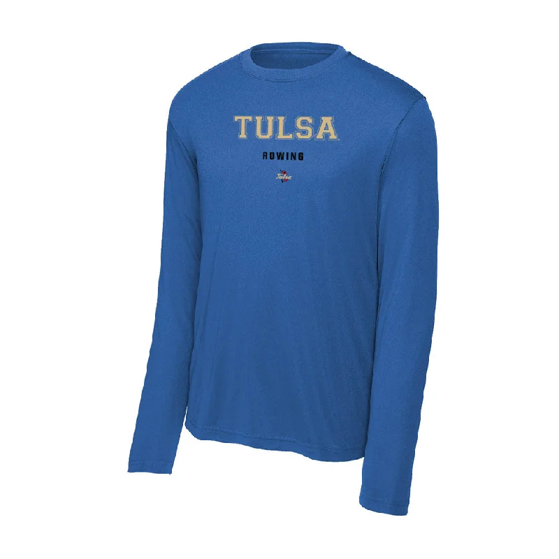 Tulsa - NCAA Women's Rowing : Gizelle Medina - Activewear Long Sleeve T-Shirt-- Sequined Glittery Shiny Tulsa - NCAA Women's Rowing : Gizelle Medina - Activewear Long Sleeve T-Shirt-- Sequined Glittery Shiny