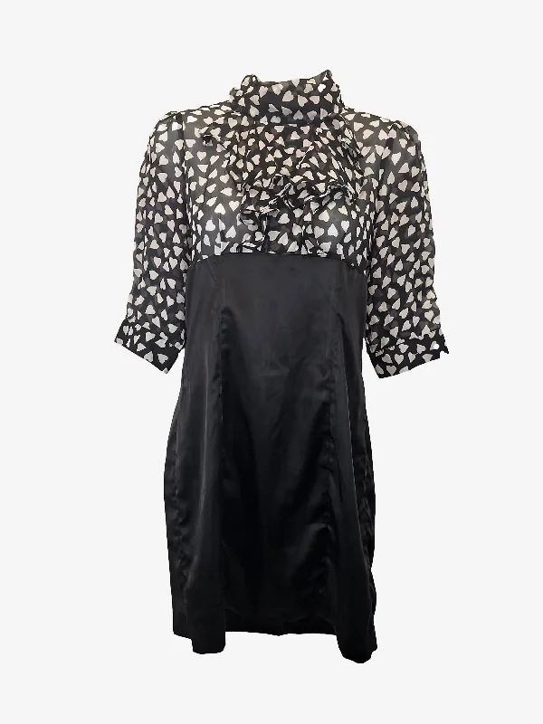 BCBG Max Azria Flirty Ruffle Sheer Mini Dress Size S Fashionable Lace Mini Dress
