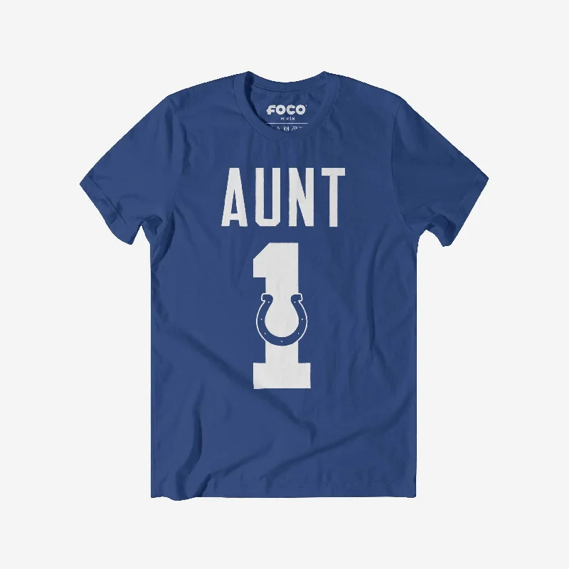 Indianapolis Colts Number 1 Aunt T-Shirt-- Oversized T-Shirt Spandex breathable