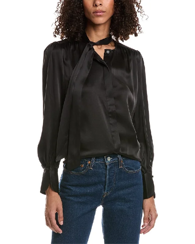 Equipment Badalle Silk Blouse Classic White Blouse