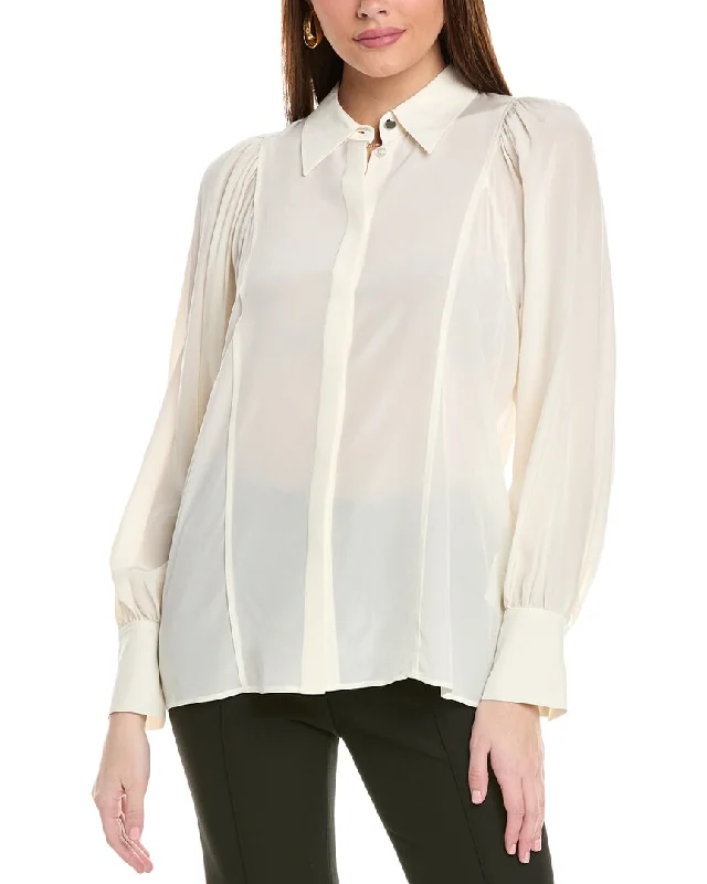 Hugo Boss Blizzie Silk Blouse Flowy Bohemian Blouse