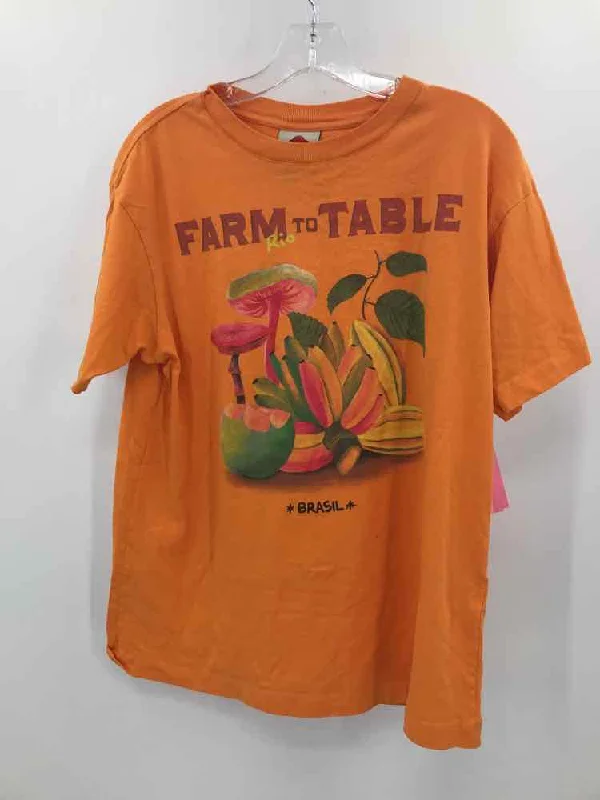 Pre-Owned Farm Rio Orange Size XS Graphic T-shirt-- Notch Collar Peter Pan Collar Cowl Neck Pre-Owned Farm Rio Orange Size XS Graphic T-shirt-- Notch Collar Peter Pan Collar Cowl Neck