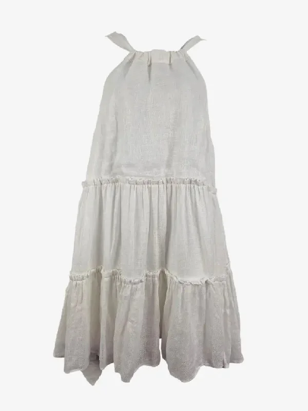 Country Road Crinkle Tiered Effortless Mini Dress Size 16 Trendy Mesh Mini Dress