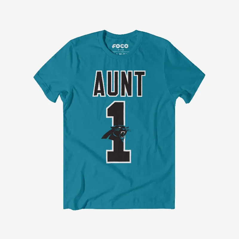 Carolina Panthers Number 1 Aunt T-Shirt-- Plaid T-Shirt Polka Dot Checkered
