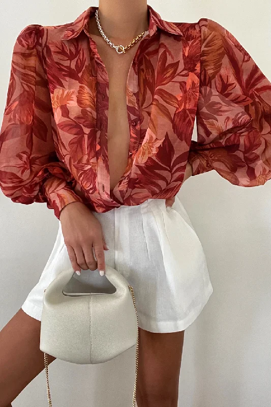 Fleetwood Blouse - Tropics Elegant Office Blouse