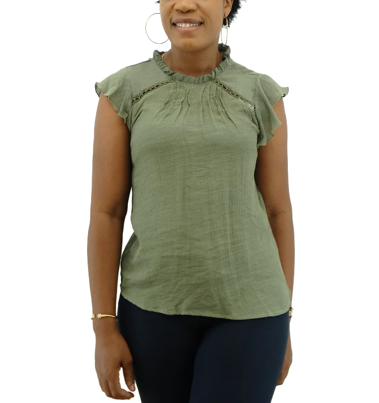 SM3238, Snowflake Women's S/Sleeve Blouse (S-XL) Peter Pan Blouse