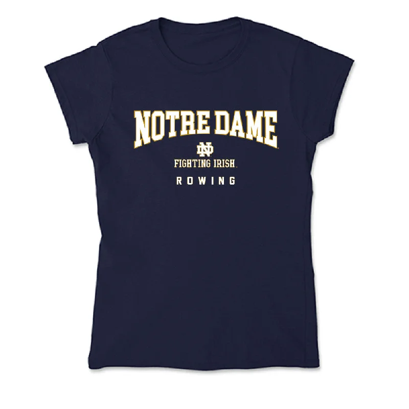 Notre Dame - NCAA Women's Rowing : Lily Smith - Soft Style Women’s T-Shirt-- Lace Blend Ribbed Blend Corduroy Blend Notre Dame - NCAA Women's Rowing : Lily Smith - Soft Style Women’s T-Shirt-- Lace Blend Ribbed Blend Corduroy Blend