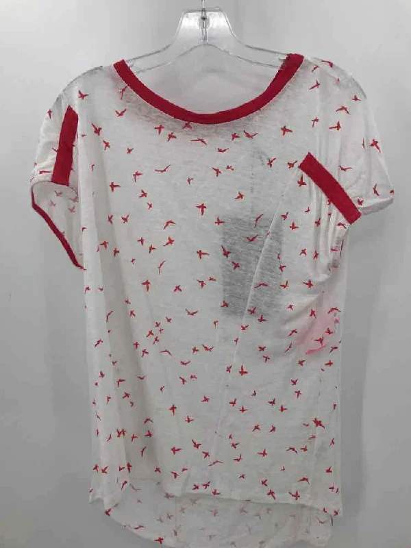 Pre-Owned Foil White Size Small Printed T-shirt-- Elegant Classic Vintage