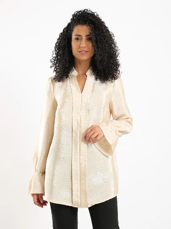 Blouse Vneck Animal Pattern (2977) - Mr Joe Feminine Pastel Blouse