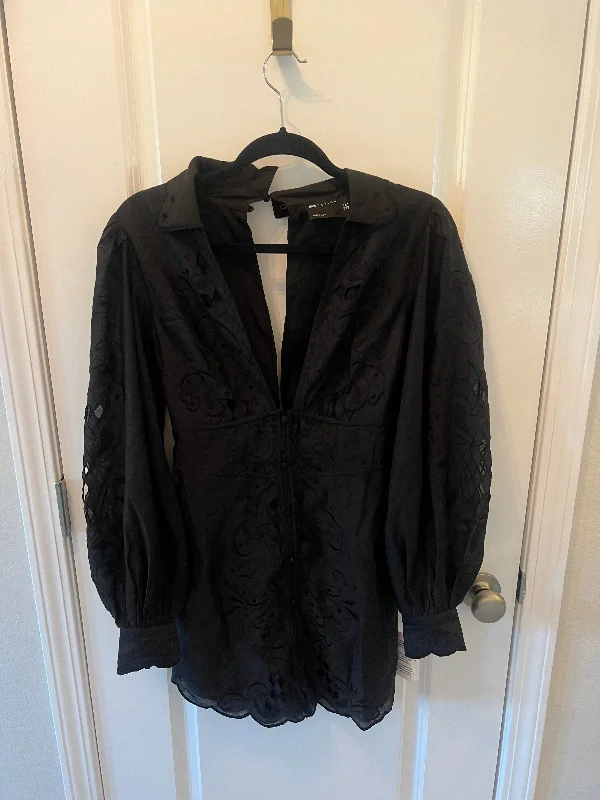 ASOS DESIGN Cutwork Detail Mini Dress w Puff Sleeve Women’s Size 4 Black Comfortable Bodycon Mini Dress ASOS DESIGN Cutwork Detail Mini Dress w Puff Sleeve Women’s Size 4 Black Comfortable Bodycon Mini Dress