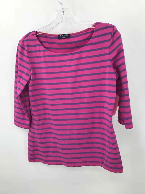 Pre-Owned Saint Tropez Pink Size 8 Stripe T-shirt-- Striped Floral Plaid