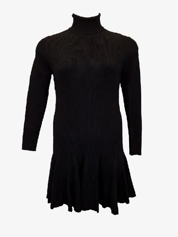 Reiss Knitted Flippy Hem Mini Dress Size L Cozy Ruched Mini Dress