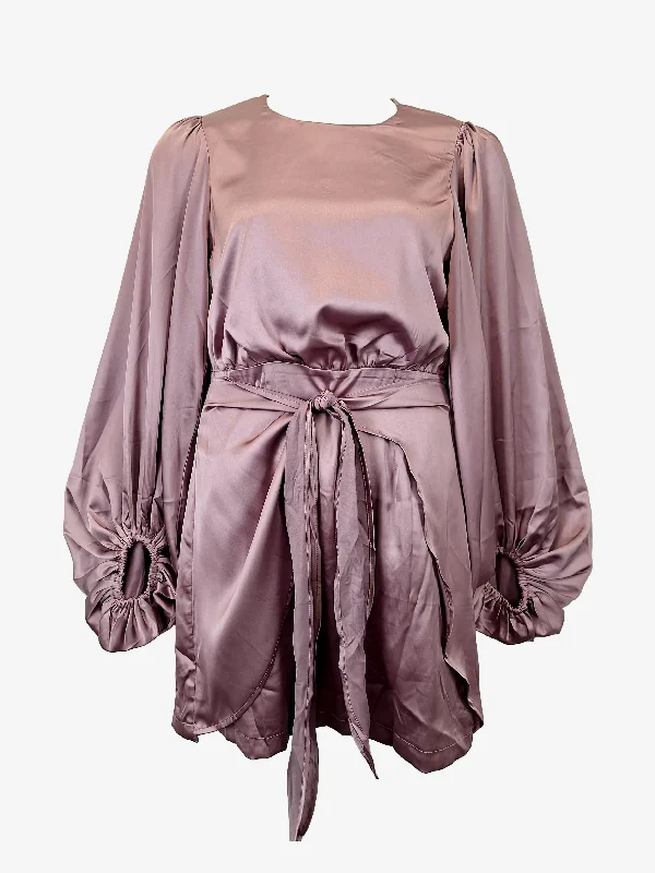 Petal + Pup Dusty Rose Classy Satin Mini Dress Size 14 Elegant Velvet Mini Dress