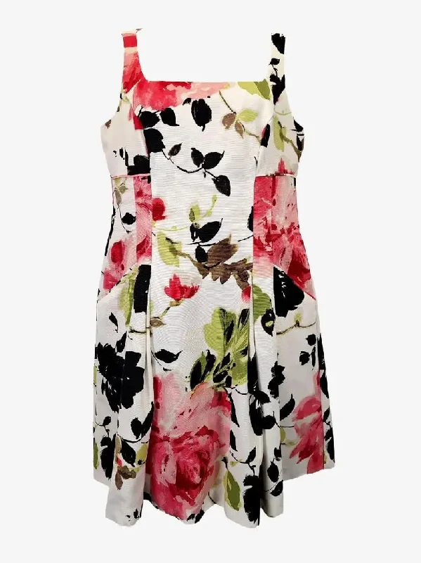 Ralph Lauren Watercolour Shift Mini Dress Size 16 Elegant Floral-Print Mini Dress