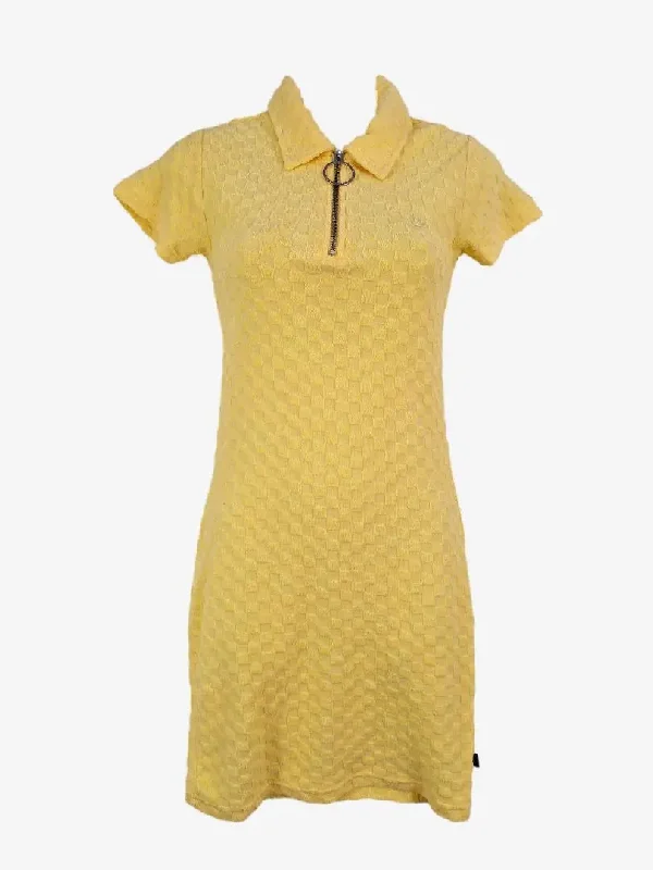 Stussy Limoncello Checkered Terry Mini Dress Size 6 Cozy A-Line Mini Dress