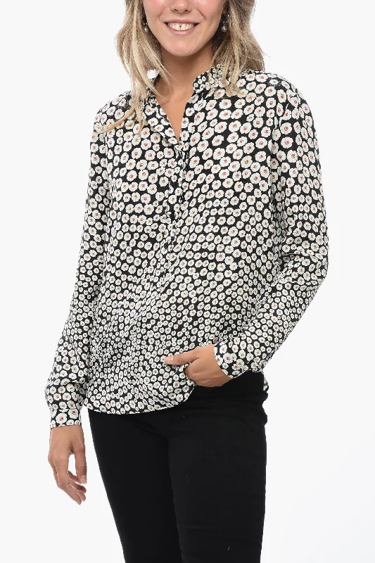 Stella McCartney Silk Blouse with Floral Pattern 38 Italian size Pastel Color Blouse Stella McCartney Silk Blouse with Floral Pattern 38 Italian size Pastel Color Blouse