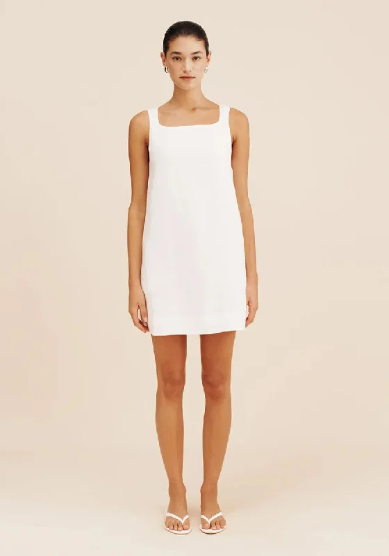 Val Mini Dress - Ivory Elegant Floral-Print Mini Dress
