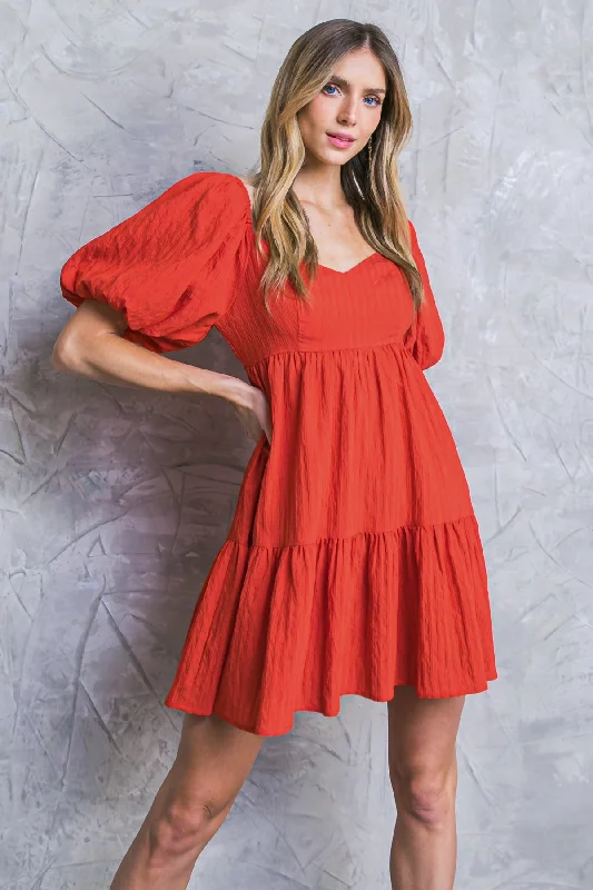 SPONTANEOUS SWEETIE WOVEN MINI DRESS Elegant Vintage Mini Dress