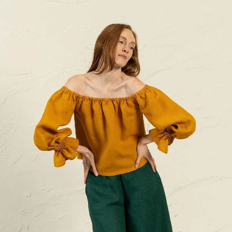 Off Shoulder Blouse with Ruffles Jessica Casual Relaxed Blouse