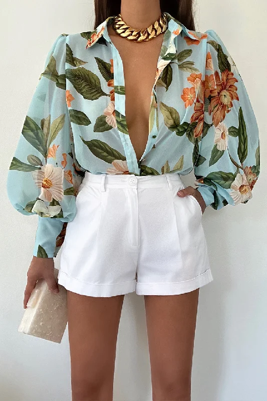 FLEETWOOD BLOUSE - MAIORI BLUE Versatile Layering Blouse