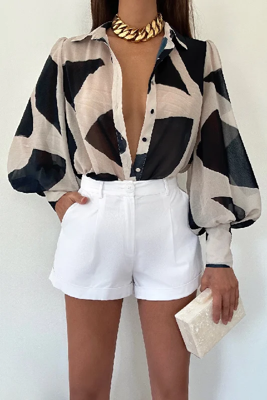 FLEETWOOD BLOUSE - LAZURE NAVY Playful Puff Blouse