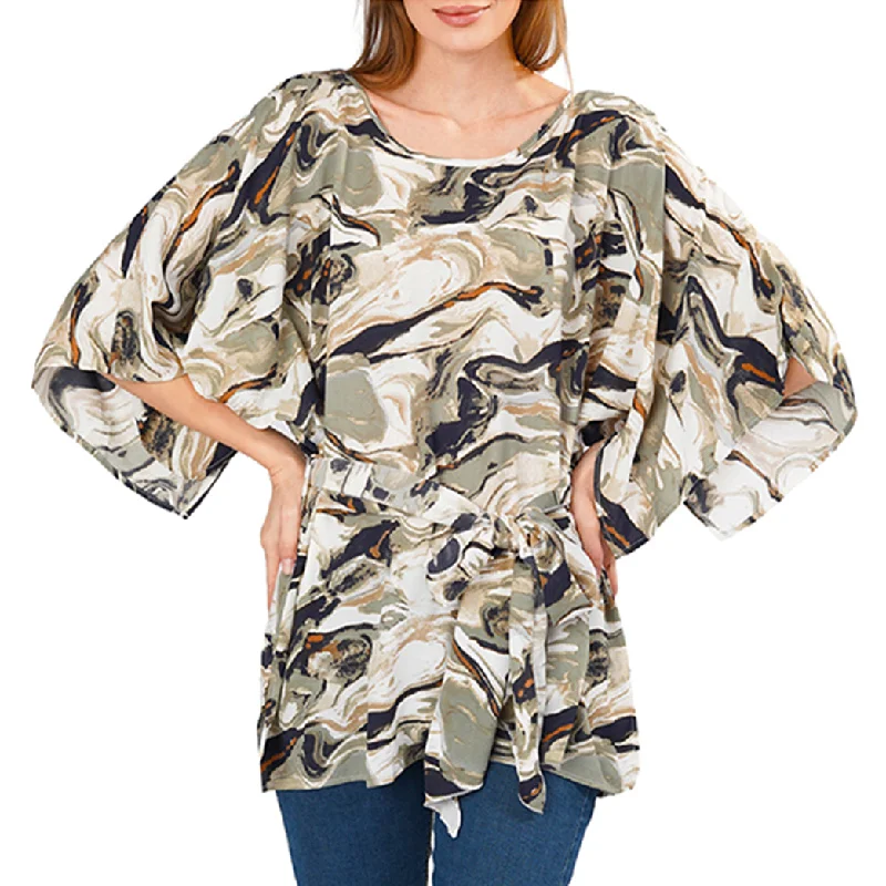 181167M,  Da-Moda Lady Blouse Mama Size Flare Sleeve Top Classic Minimalist Blouse