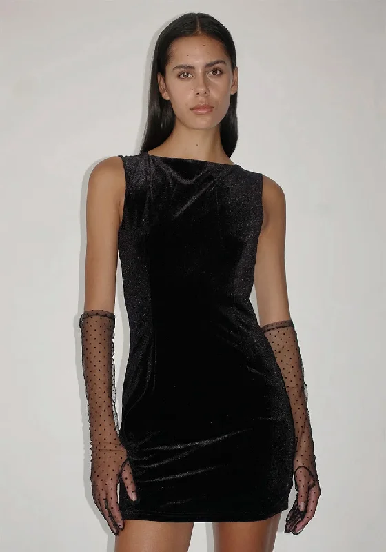 Katrine Mini Dress - Black Trendy Crossover Mini Dress
