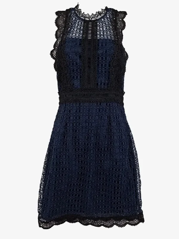 Forever New Lace Indie Chic Mini Dress Size 6 Elegant Lace-Up Mini Dress