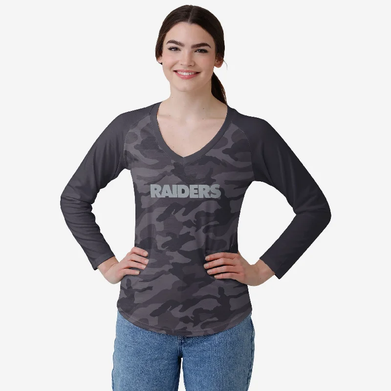 Las Vegas Raiders Womens Wordmark Tonal Camo Raglan T-Shirt-- Chenille Fabric Brocade Fabric Lace Fabric Las Vegas Raiders Womens Wordmark Tonal Camo Raglan T-Shirt-- Chenille Fabric Brocade Fabric Lace Fabric