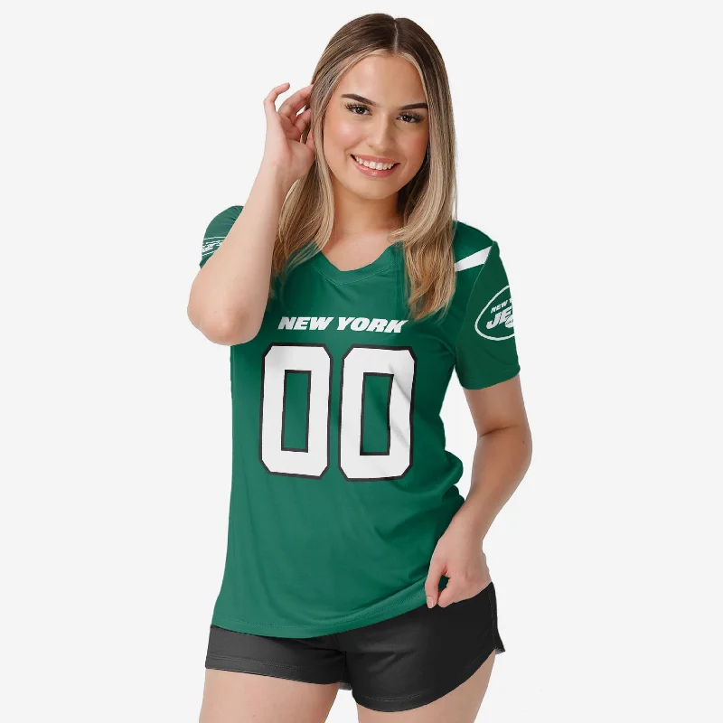 New York Jets Womens Gameday Ready Lounge Shirt-- Elegant Classic Vintage