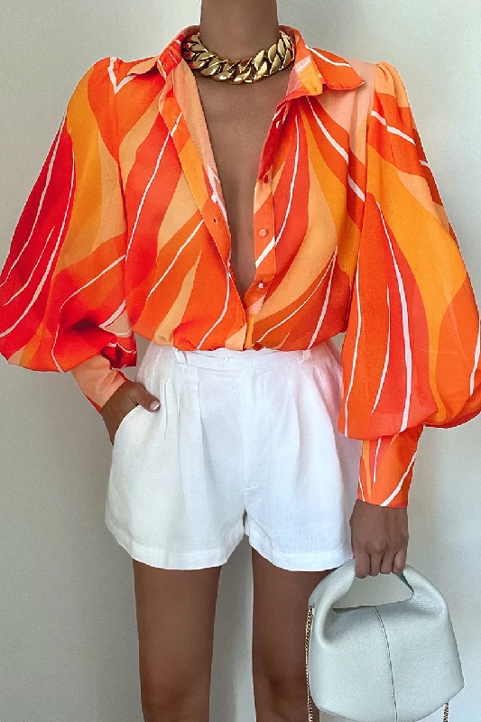 FLEETWOOD BLOUSE - ORANGE ROWENA Embellished Collar Blouse