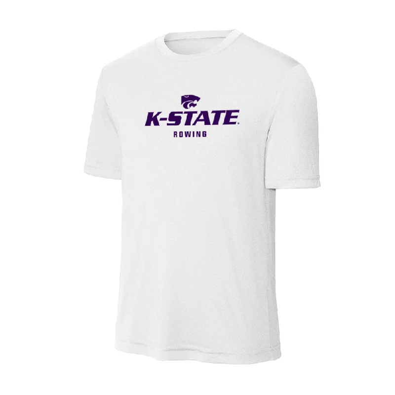 Kansas State - NCAA Women's Rowing : McKenna Johnson - Activewear T-Shirt-- Hooded Caped Shawl Collar Kansas State - NCAA Women's Rowing : McKenna Johnson - Activewear T-Shirt-- Hooded Caped Shawl Collar