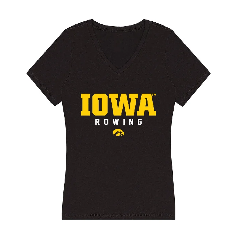 Iowa - NCAA Women's Rowing : Samara Hruska - Women's V-Neck T-Shirt-- Terry Blend Velvet Blend Canvas Blend Iowa - NCAA Women's Rowing : Samara Hruska - Women's V-Neck T-Shirt-- Terry Blend Velvet Blend Canvas Blend