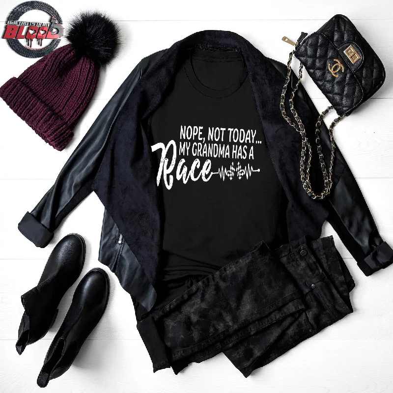 Nope Not Today My Grandma Has A Race T-Shirts-- Notch Collar Peter Pan Collar Cowl Neck Nope Not Today My Grandma Has A Race T-Shirts-- Notch Collar Peter Pan Collar Cowl Neck