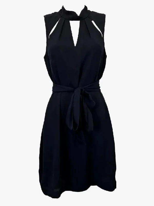 Forever New High Neck Keyhole Mini Dress Size 6 Classic Solid Mini Dress