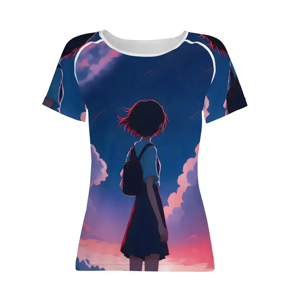 Womens anime fan girl t shirt-- Anti-Pilling Machine Wash Handmade