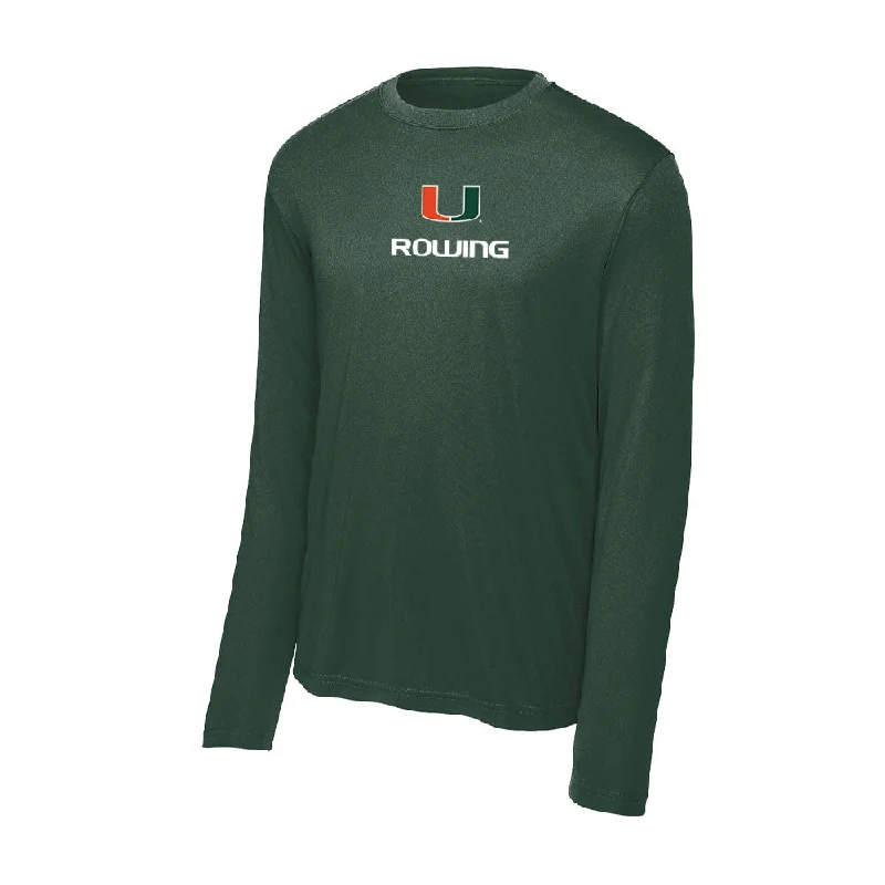 Miami - NCAA Women's Rowing : Holliday Prichard - Classic Shersey Activewear Long Sleeve T-Shirt-- Mesh Blend Leather Blend Suede Blend Miami - NCAA Women's Rowing : Holliday Prichard - Classic Shersey Activewear Long Sleeve T-Shirt-- Mesh Blend Leather Blend Suede Blend