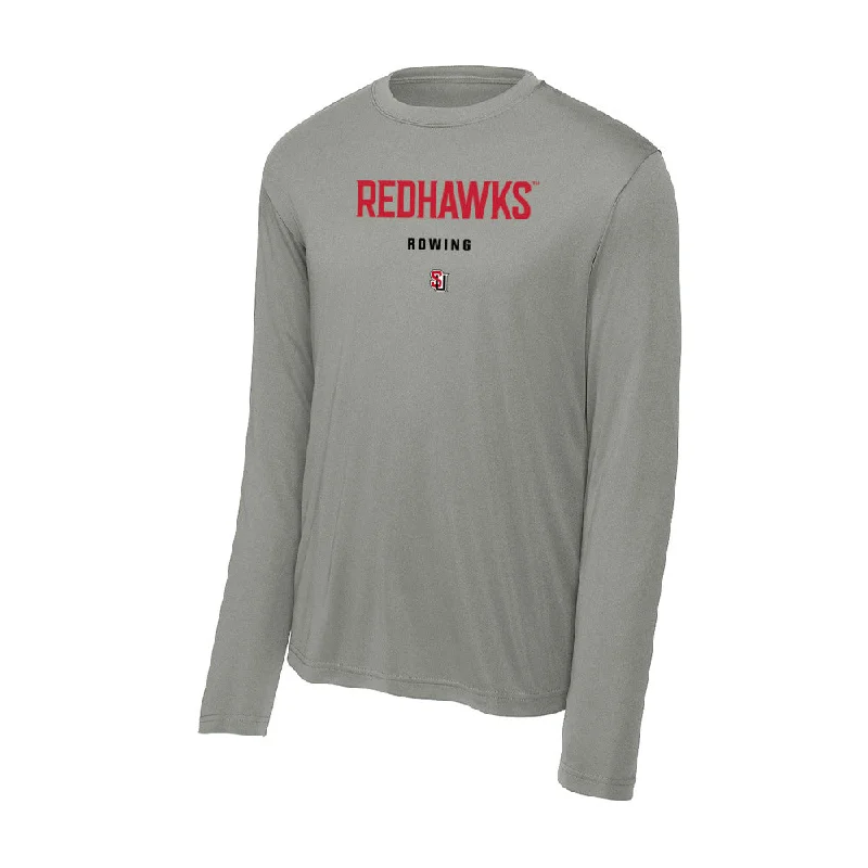 Seattle - NCAA Women's Rowing : Mary O'Malley - Activewear Long Sleeve T-Shirt-- Zippered Front Buttoned Front Snap Front Seattle - NCAA Women's Rowing : Mary O'Malley - Activewear Long Sleeve T-Shirt-- Zippered Front Buttoned Front Snap Front