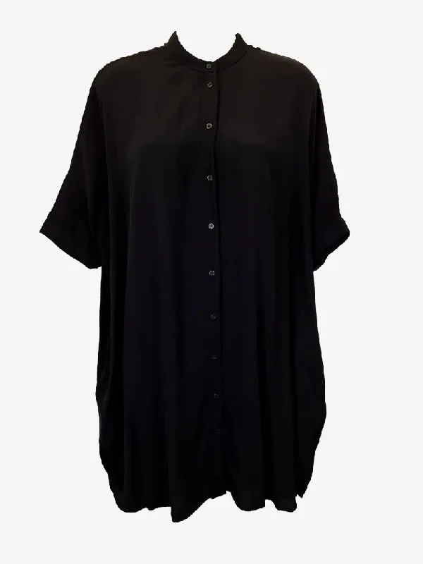 & Other Stories Staple Collarless Shirt Mini Dress Size XS Fashionable Lace-Trim Mini Dress