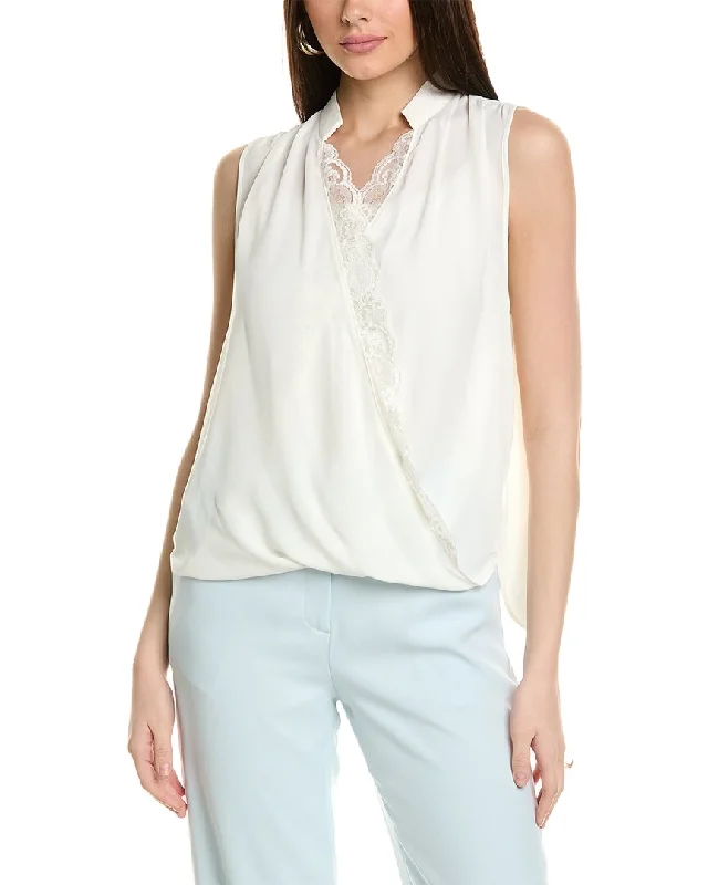Bcbgmaxazria Woven Blouse Off-Shoulder Wrap Blouse
