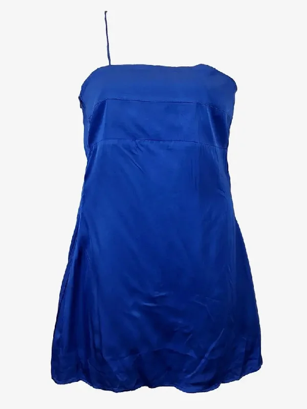 Pippa Radiant One Shoulder Cobalt Mini Dress Size L Trendy Crossover Mini Dress