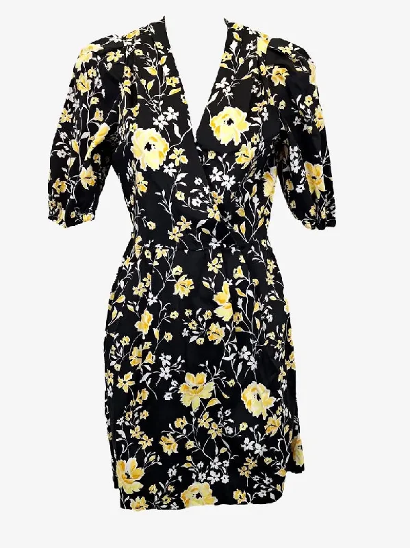 Cue Cotton Puff Sleeve Mini Dress Size 6 Comfortable Off-Shoulder Mini Dress