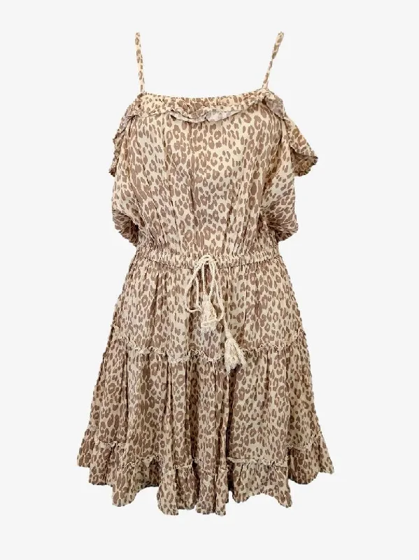 Girl and The Sun Leopard Summer Mini Dress Size S Classic Shift Mini Dress