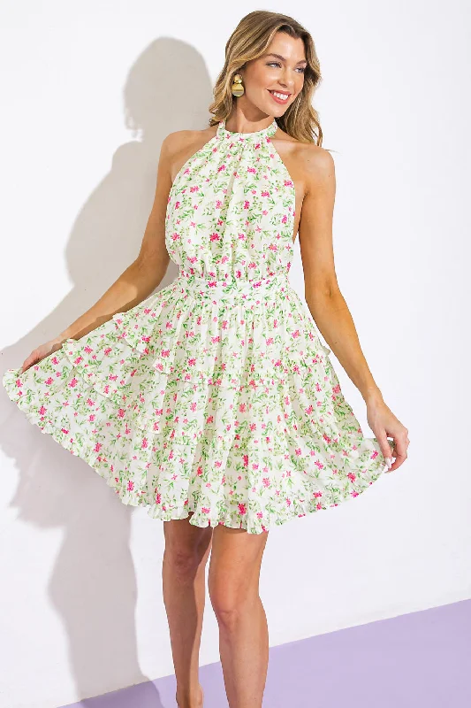 SUMMER AFTERNOON WOVEN MINI DRESS Stylish Sweetheart Neck Mini Dress