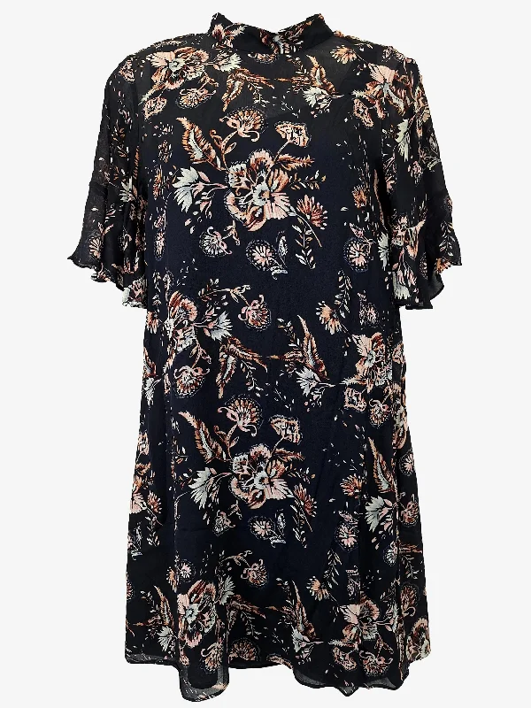 Witchery Effortless High Neck Smock Mini Dress Size 8 Classic White Mini Dress