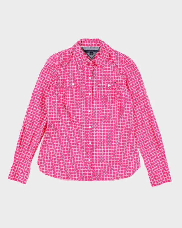Tommy Hilfiger Pink Pattern Blouse - S Short Sleeve Blouse