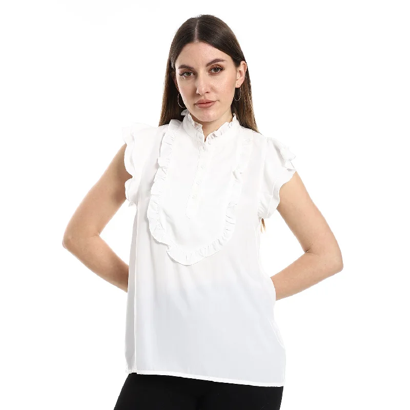 Classic Cut Blouse With A Cut - Merch Everyday Stylish Blouse