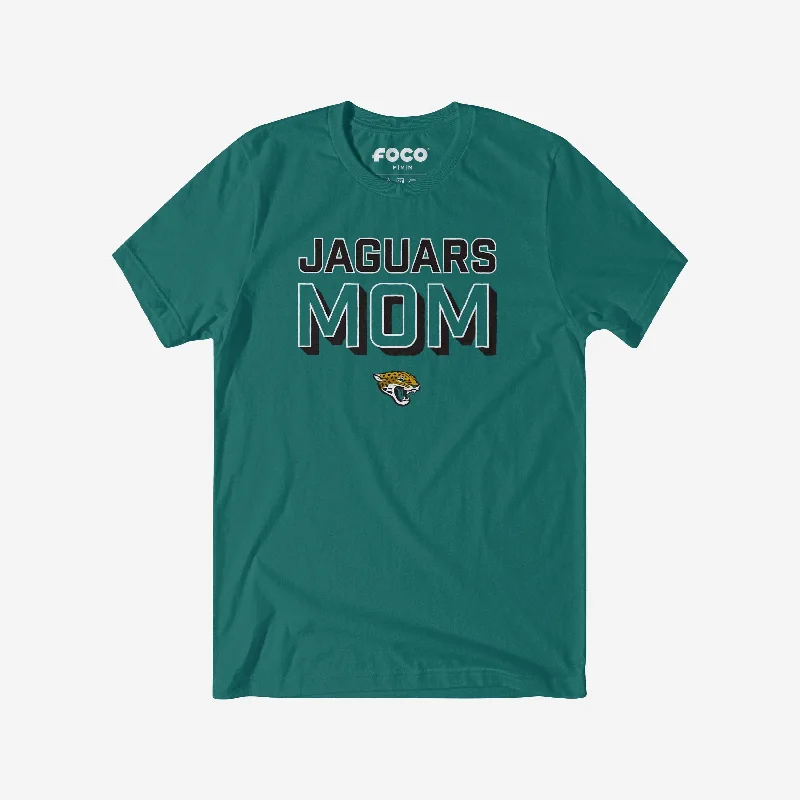 Jacksonville Jaguars Team Mom T-Shirt-- V-Neck T-Shirt Long Sleeve Cotton