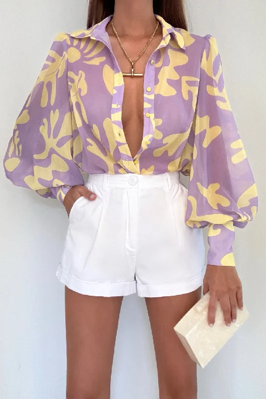 FLEETWOOD BLOUSE - LILAC  BOTANICA Chic Ruffle Blouse